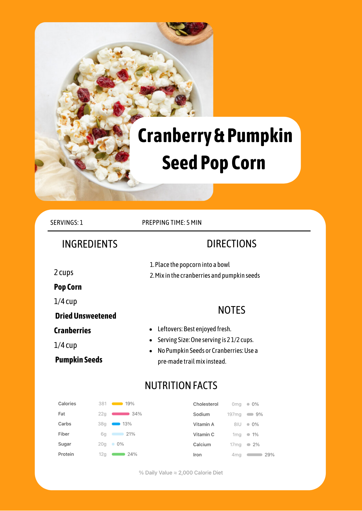 Cranberry & Pumpkin Seed Pop Corn